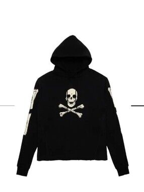 Vlone Black Skull & Bones Hoodie - Men's Size XL Very Good Condition